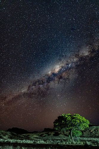 Melkweg boven de Namib woestijn in Namibië, Afrika
