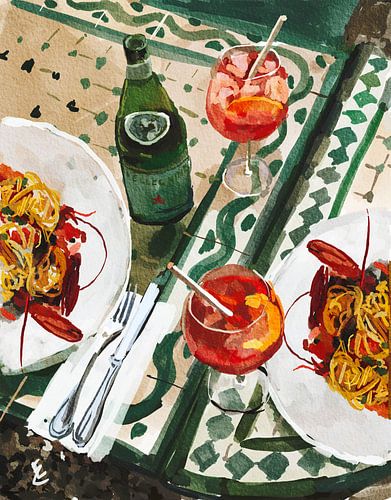 & -Aperol Spritz met zeevruchten