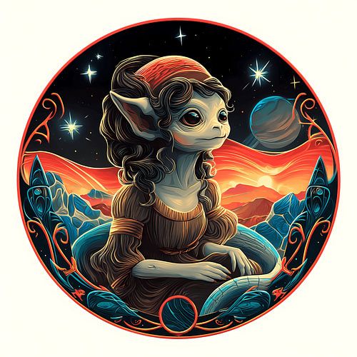 Hemelse maagd van de rode horizon