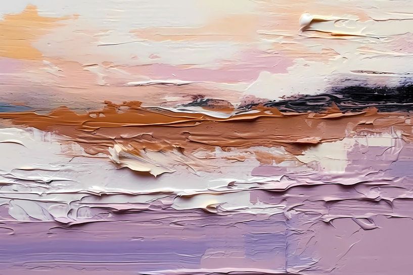 Abstract acrylic painting in lilac by haroulita