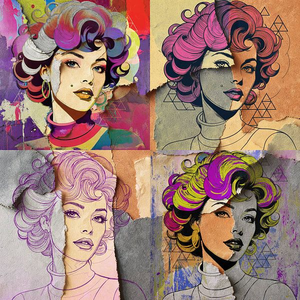 Portrait pop art de style Warhol en décomposition par Arjen Roos