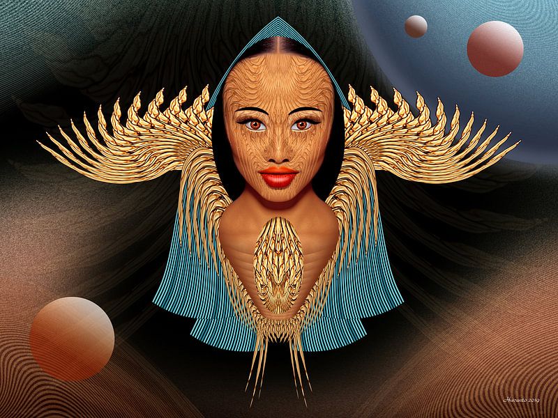 Bird's Woman In Space by Ton van Hummel (Alias HUVANTO)