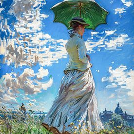 Vrouw met parasol van Max Steinwald