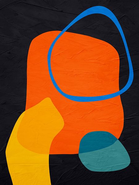 Kleurrijke geometrische organische abstracte kunst van Online Arts