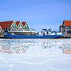 Glace dans le port de Texel. sur Photographie de Justin Sinner (Photographe à Texel)
