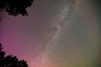 Northern lights and Milky Way over the Dwingelerveld in Drenthe