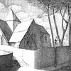 Pentekening op papier;  St Margaret's Church - Ditchling - VK van Galerie Ringoot