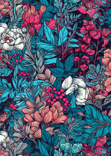 Bloemen en bladeren natuur kunst