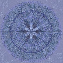 Mandala graphique, bleu sur Rietje Bulthuis