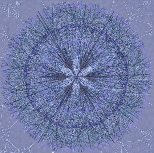 Grafische mandala, blauw