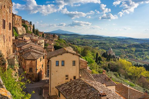 Montepulciano dorpsgezicht. Toscane Italië