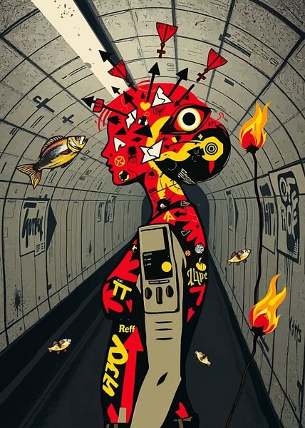 Figure abstraite dans un tunnel de métro par MIROKKU
