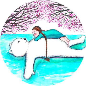 Samen dobberen in de rivier