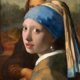 Das Mädchen mit der Mona - Vermeer und Da Vinci von Miauw webshop