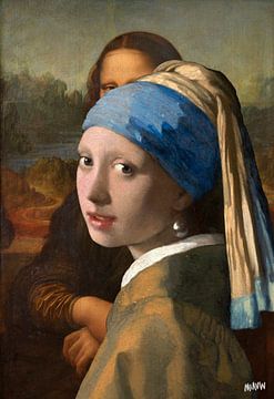 Girl with the Mona - Vermeer and Da Vinci by Miauw webshop