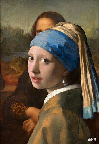 Girl with the Mona - Vermeer and Da Vinci by Miauw webshop