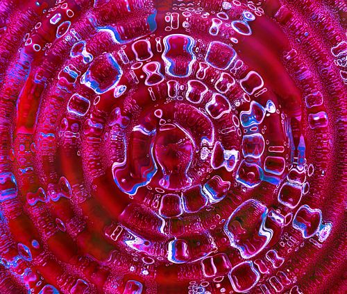 Ripples in Red (Retro Water Art in Red)