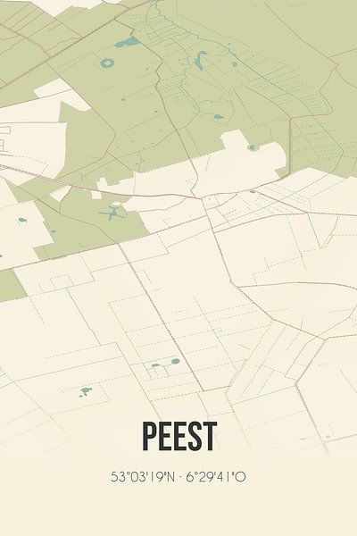 Carte ancienne de Peest (Drenthe) par Affiches de lieux
