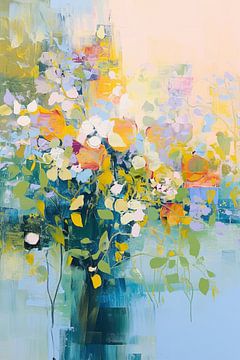 Modern abstracte Bloem van Abstract Schilderij