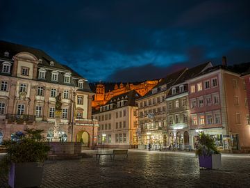 Heidelberg - Marktplatz bei Nacht