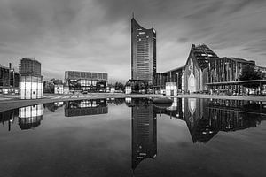Leipzigs Zentrum in schwarz-weiß