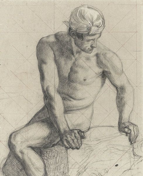Homme, nu avec un turban - 1867 - 1869 par Atelier Liesjes