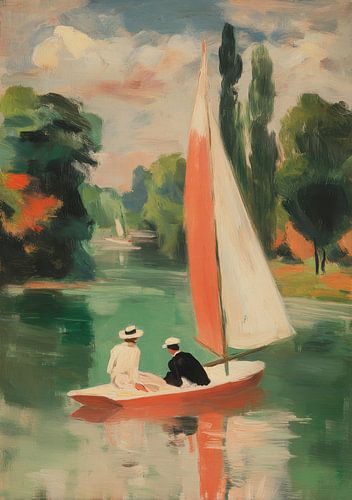 Zeilboot op kalm water