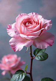 Roze roos met wazige achtergrond