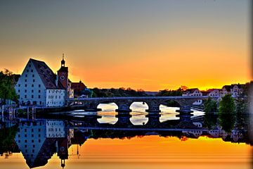 Zonsondergang Regensburg van Roith Fotografie