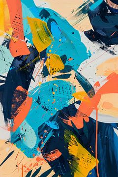 Kleurrijke dynamiek - abstracte compositie