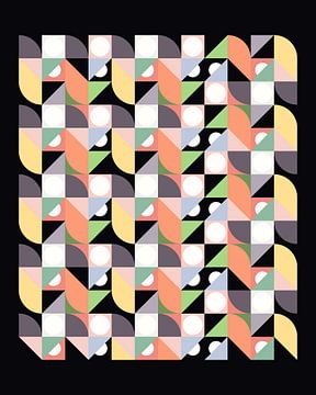 Pastell Bunt inspiriert von Piet Mondrian von Mad Dog Art
