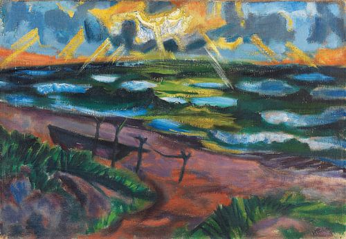 Max Pechstein – Stormy Weather on the Baltic Sea (Illuminated Waves), 1919
