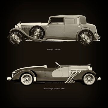 Bentley 8 litres 1931 et Duesenberg SJ Speedster 1933