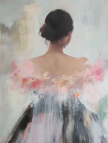 Abstract portret in pastelkleuren