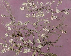 Mandelblüte von Vincent van Gogh (Herz aus Holz)