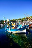view with boats moored in Niel harbour