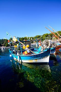 zicht met boten aangemeerd in de haven van Niel van Youri Mahieu