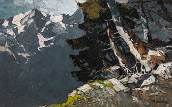 Oskar Mulley, Berglandschaft mit Bäumen, um 1932