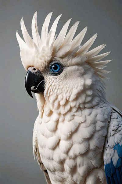 Le regard d'un cacatoès aux yeux bleus par Art & Soul Creations