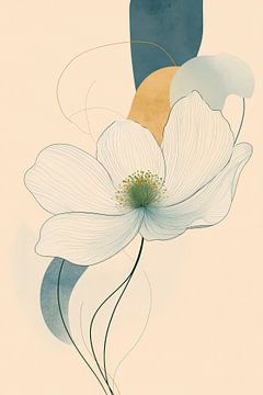 Delicate bloesem met zachte kleuren - aquarel van Poster Art Shop