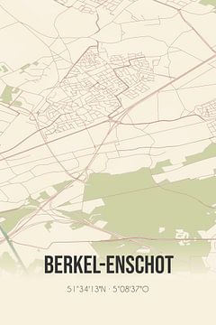 Vintage landkaart van Berkel-Enschot (Noord-Brabant) van MijnStadsPoster