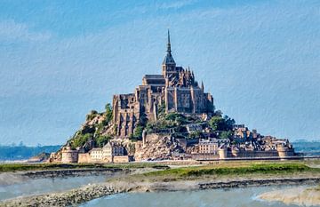 Mont Saint Michel digitaal geschilderd van Hille Bouma