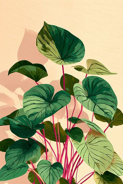 Philodendron in soft pink no. 1 by Studio BB