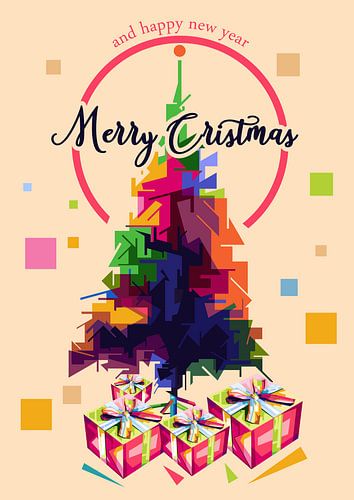 Vrolijk kerstfeest Popart