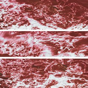Triptychon - Rote Wellen in Bewegung