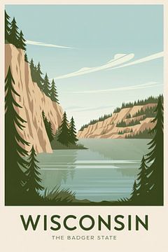 Wisconsin Vintage Travel Poster by Poster Art Shop