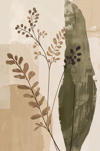 Botanische Silhouetten in sanften Naturtönen von Dante S