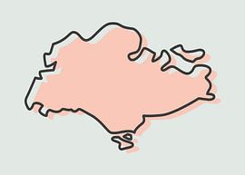 Minimalistische Linienkarte von Singapur von Art Kingdom