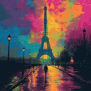 Paris Eiffel Tower France Pop Art by Niklas Maximilian