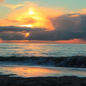 Beautiful cloud formation during a sunset on the Maasvlakte beach'. by Capture the Moment 010